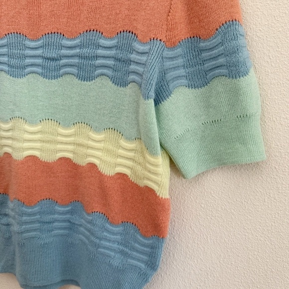 Anthropologie Colorblocked Novelty-Stitch Tee Medium - Picture 4 of 8